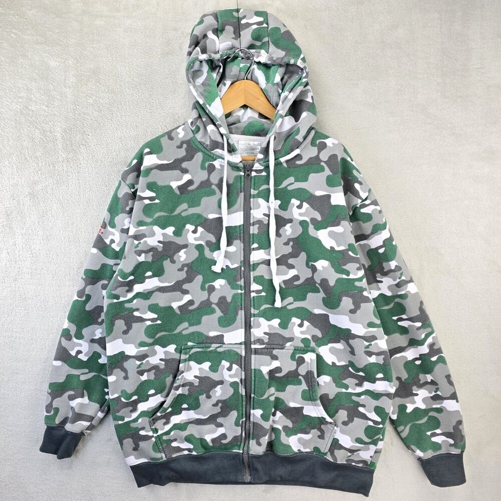 Krispy Kreme Camouflage Full Zip Hoodie Mens XL Green Limited Edition Sweatshirt